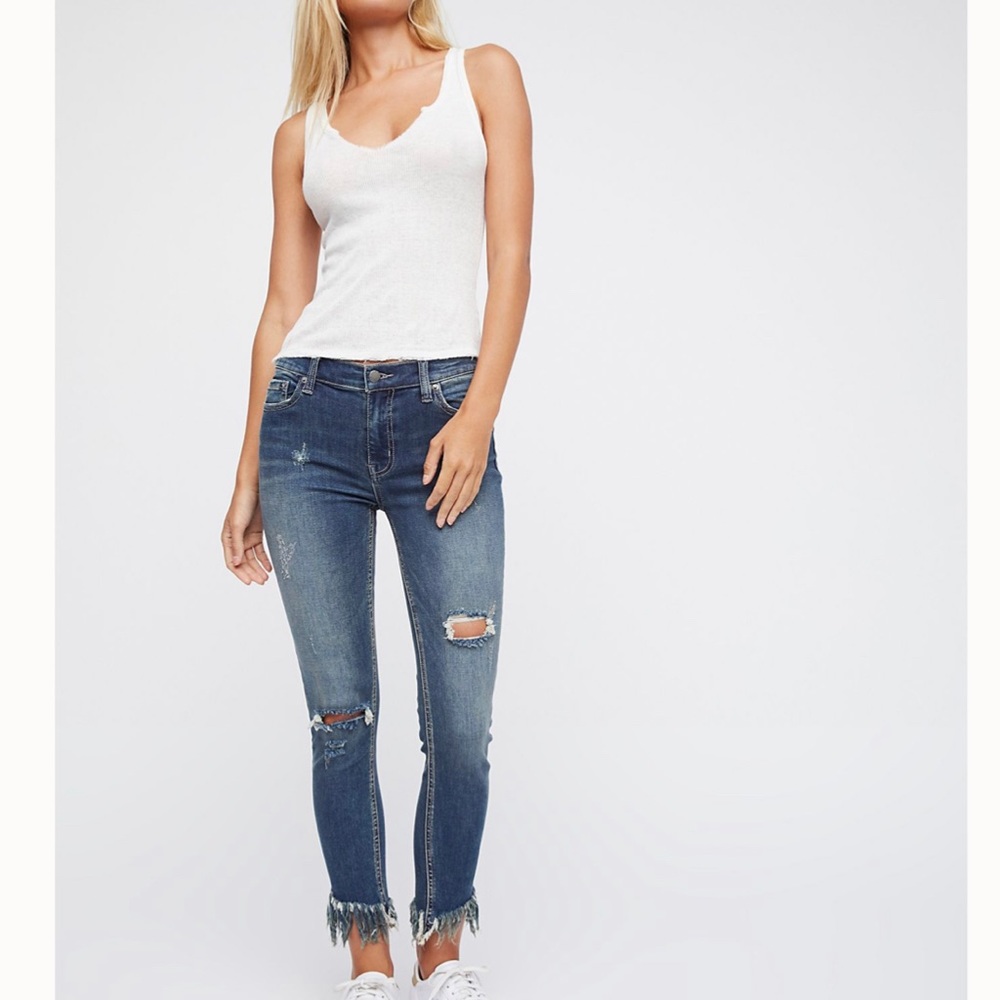 Free People Frayed Jeans - Great Heights